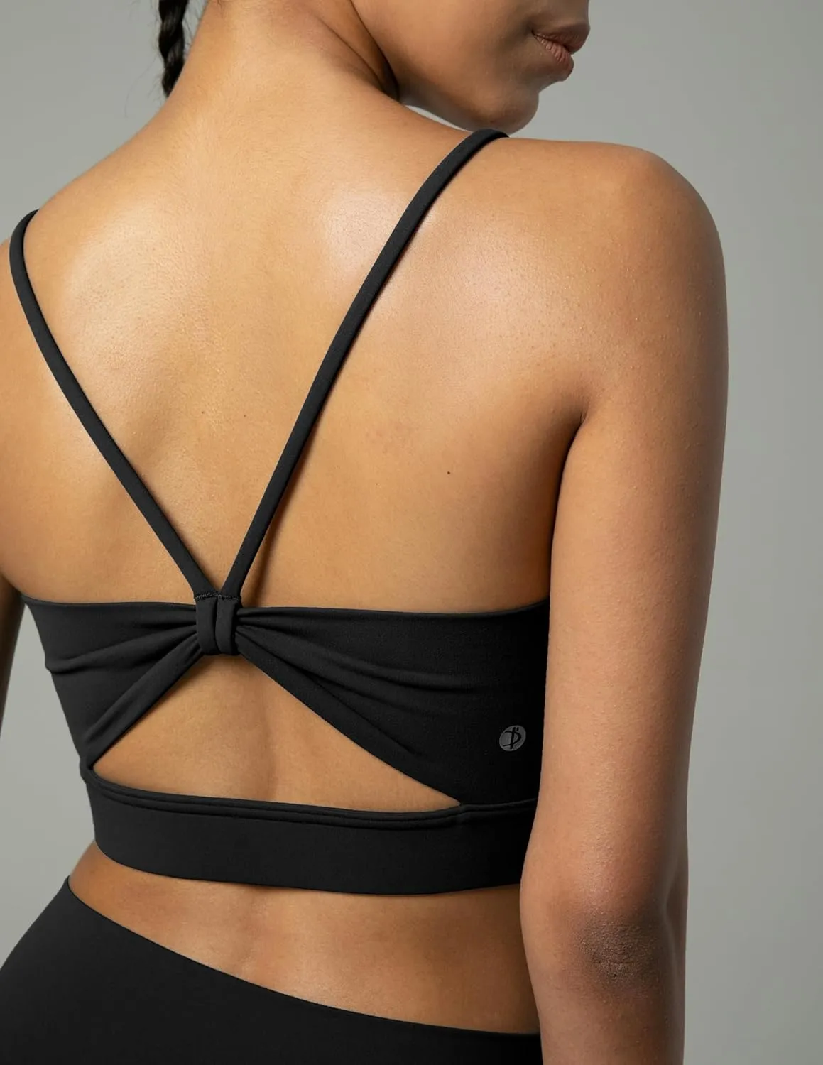 Colorfulkoala Women's Dreamlux Bowknot Strappy Sports Bras Light Impact Workout Yoga Tops