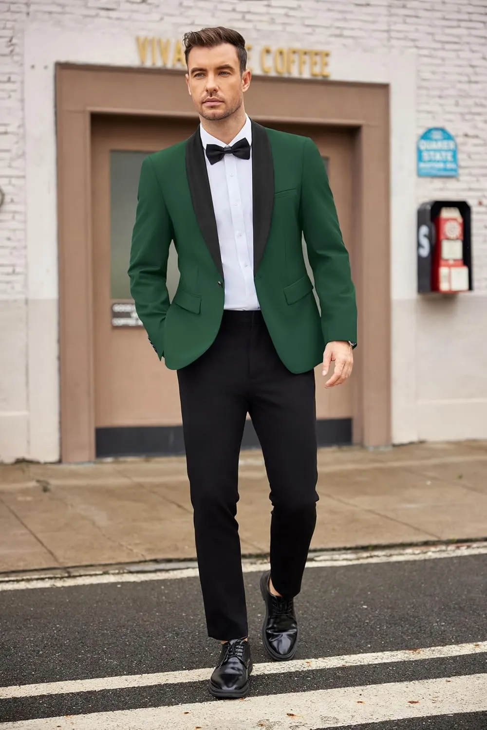 COOFANDY Mens Tuxedo Jacket Wedding Suit Jacket Slim Fit Blazer Jacket for Dinner, Prom, Party