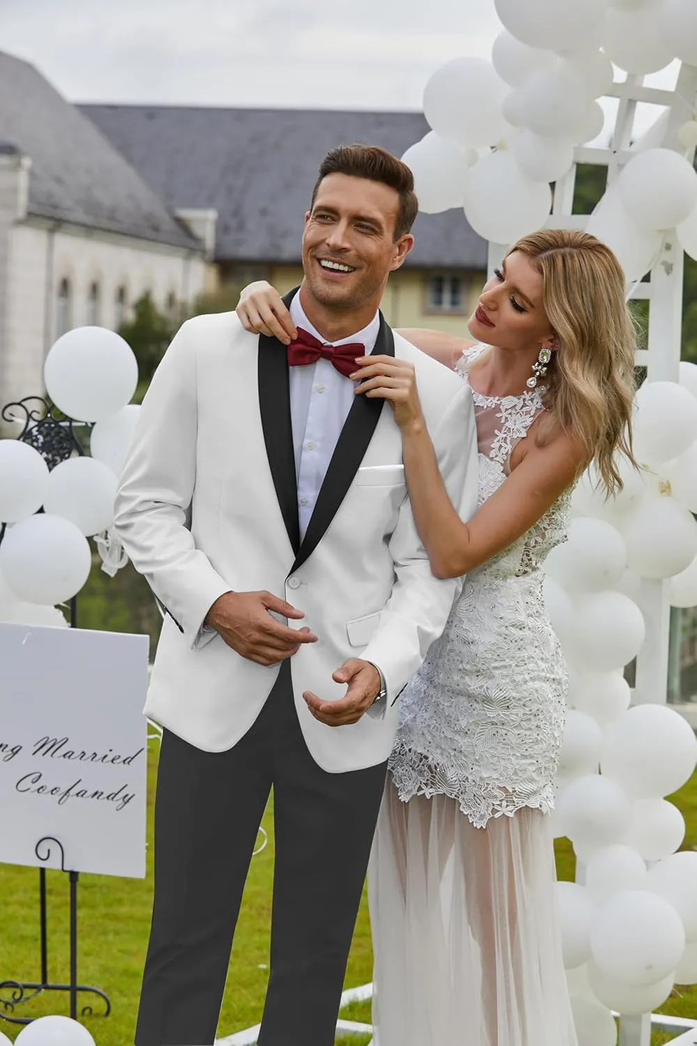 COOFANDY Mens Tuxedo Jacket Wedding Suit Jacket Slim Fit Blazer Jacket for Dinner, Prom, Party