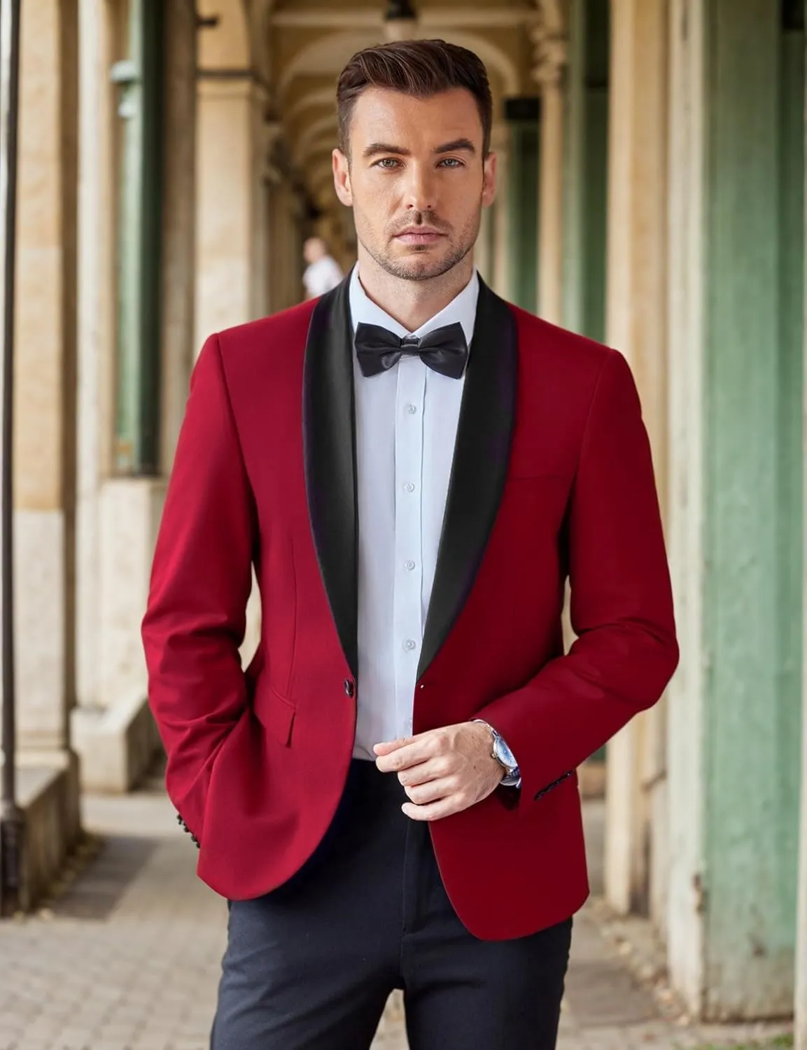 COOFANDY Mens Tuxedo Jacket Wedding Suit Jacket Slim Fit Blazer Jacket for Dinner, Prom, Party