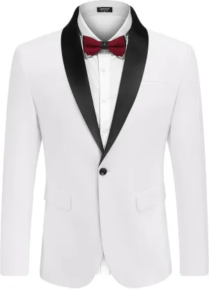 COOFANDY Mens Tuxedo Jacket Wedding Suit Jacket Slim Fit Blazer Jacket for Dinner, Prom, Party
