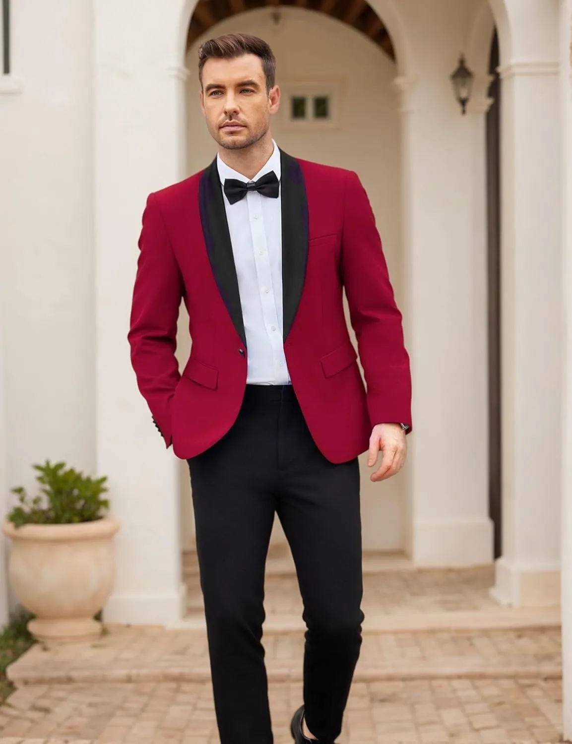 COOFANDY Mens Tuxedo Jacket Wedding Suit Jacket Slim Fit Blazer Jacket for Dinner, Prom, Party