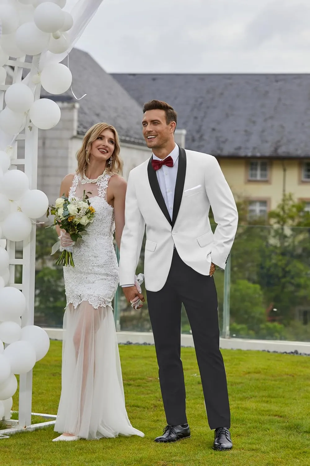 COOFANDY Mens Tuxedo Jacket Wedding Suit Jacket Slim Fit Blazer Jacket for Dinner, Prom, Party