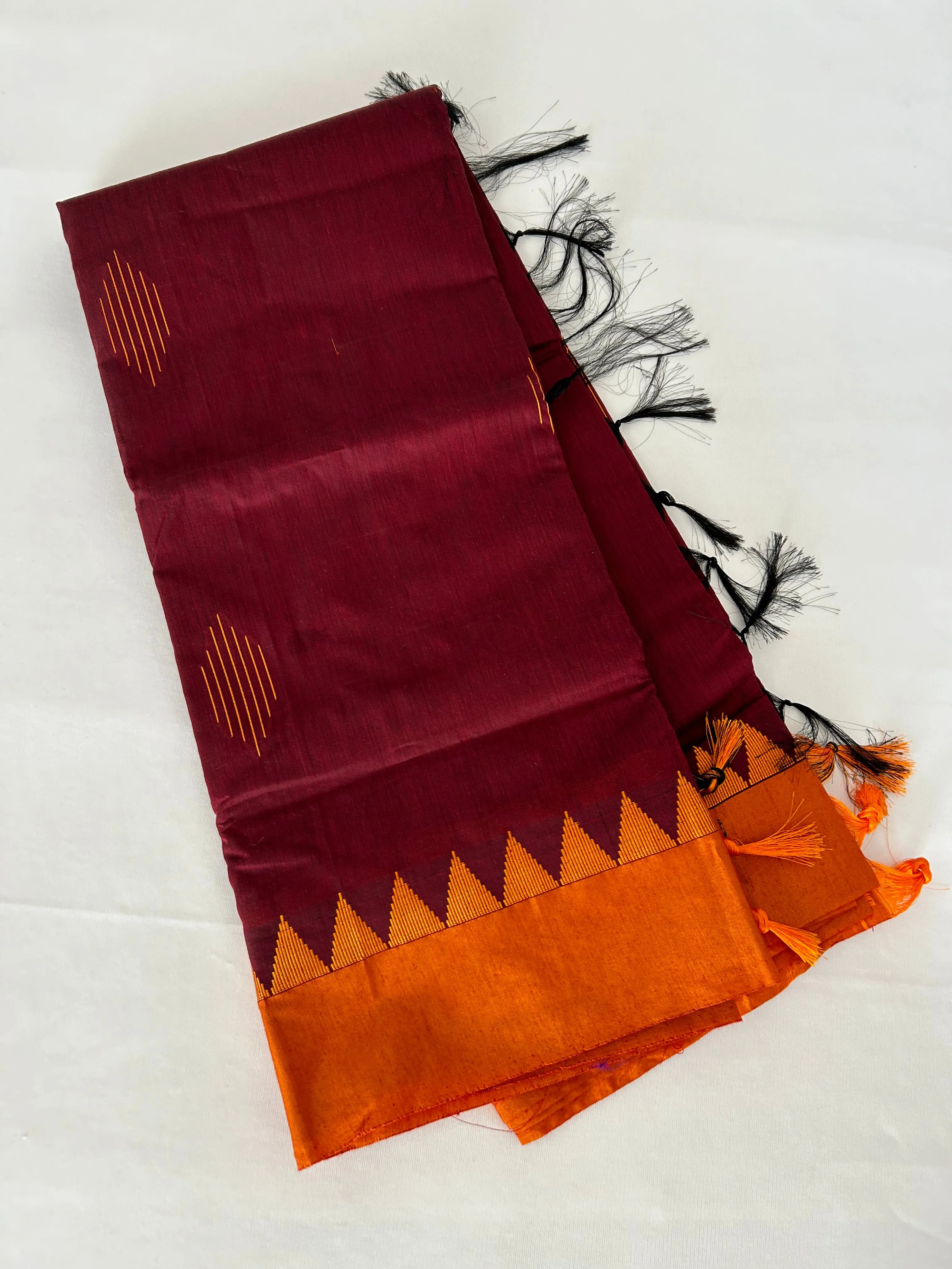 Cotton Silk Saree with Temple Border