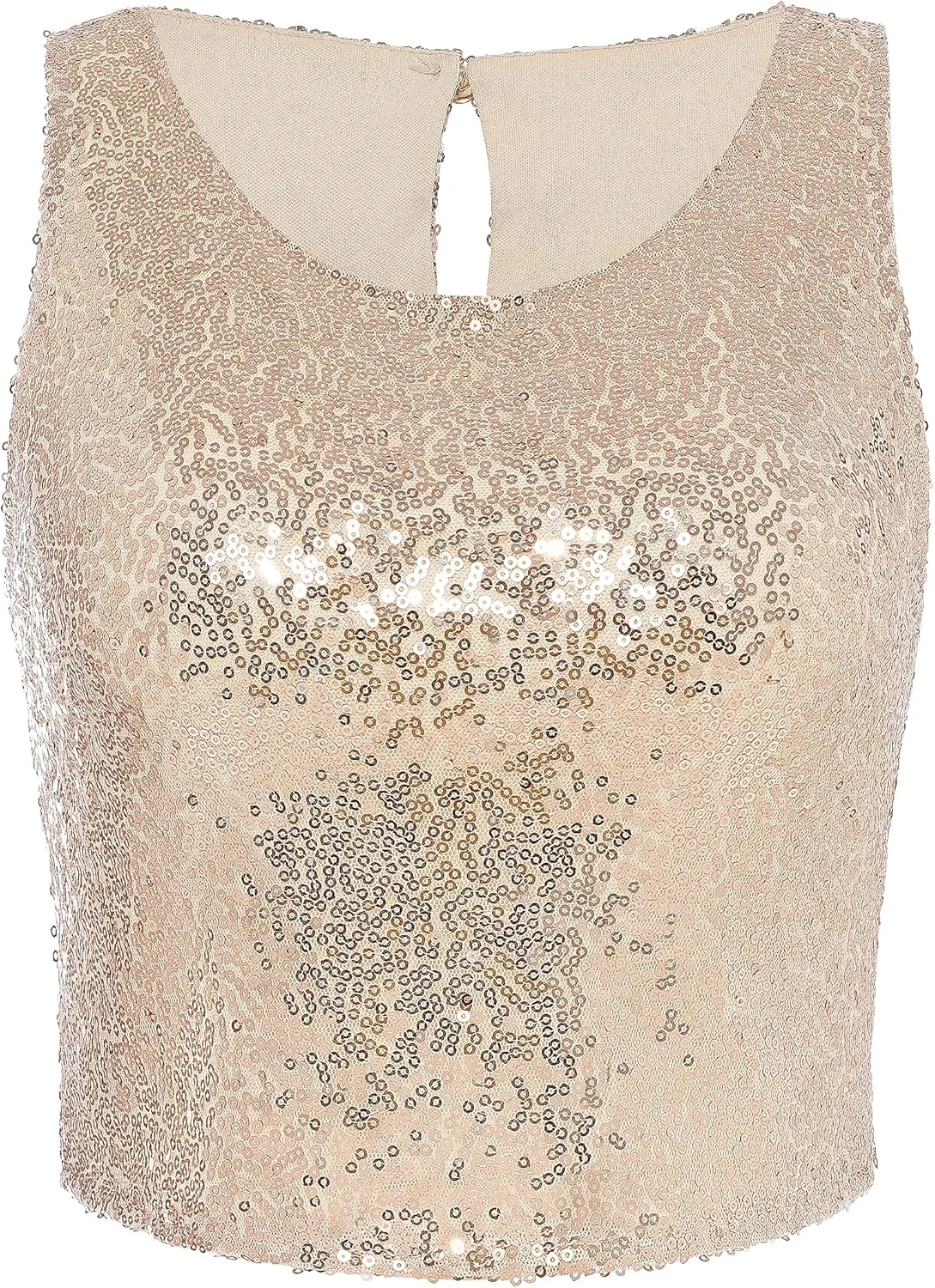 Coucoland Cropped Tank Top for Women - Womens Summer Sparkle Sequin Glitter Slimming Tops Camisole Trendy