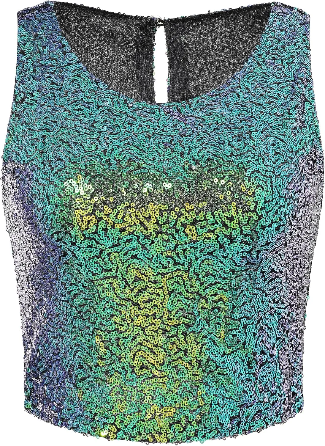 Coucoland Cropped Tank Top for Women - Womens Summer Sparkle Sequin Glitter Slimming Tops Camisole Trendy