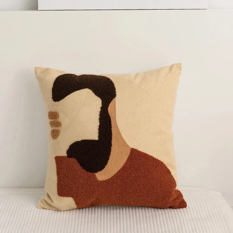 Cozy Abstract Embroidery Cushion Covers