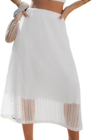 CUPSHE Women Skirts Maxi Solid High Waist Cutout Casual Summer Dressy