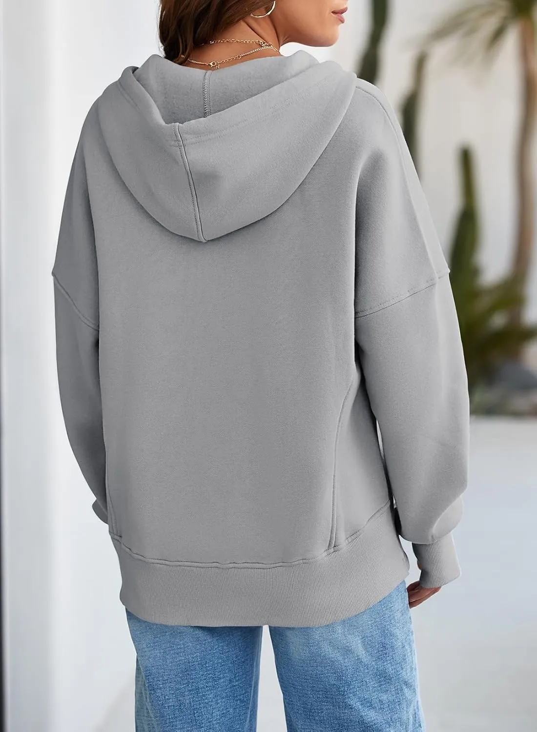 Dokotoo Womens Casual Drawstring Zip Up Thick Hoodies Long Sleeve Fleece Sweatshirts Solid Jacket Coat with Pockets