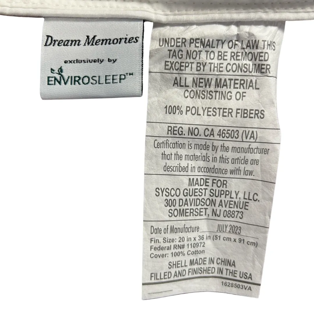 Envirosleep Dream Memories Memorelle Fiber Fill Pillow