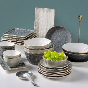 European Style Golden Rim Salad Dish
