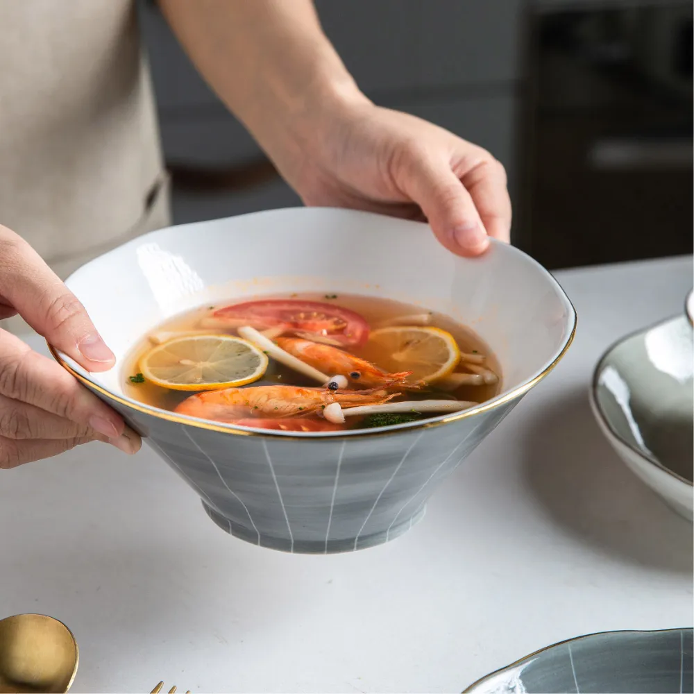 European Style Golden Rim Salad Dish