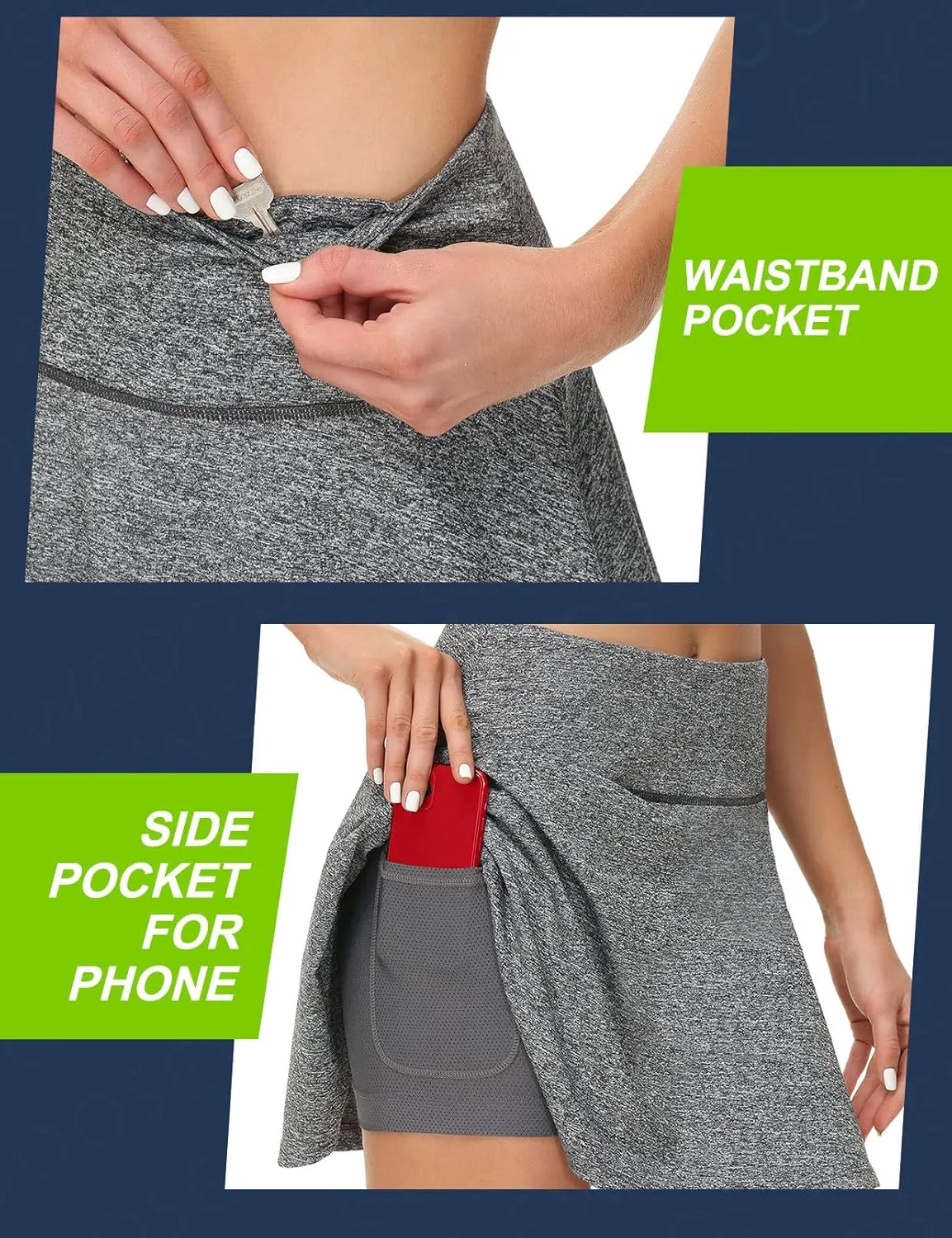 Ewedoos Tennis Skirt Womens Skorts with Pockets Shorts Tennis Skirts for Women Athletic Golf Running Pickleball