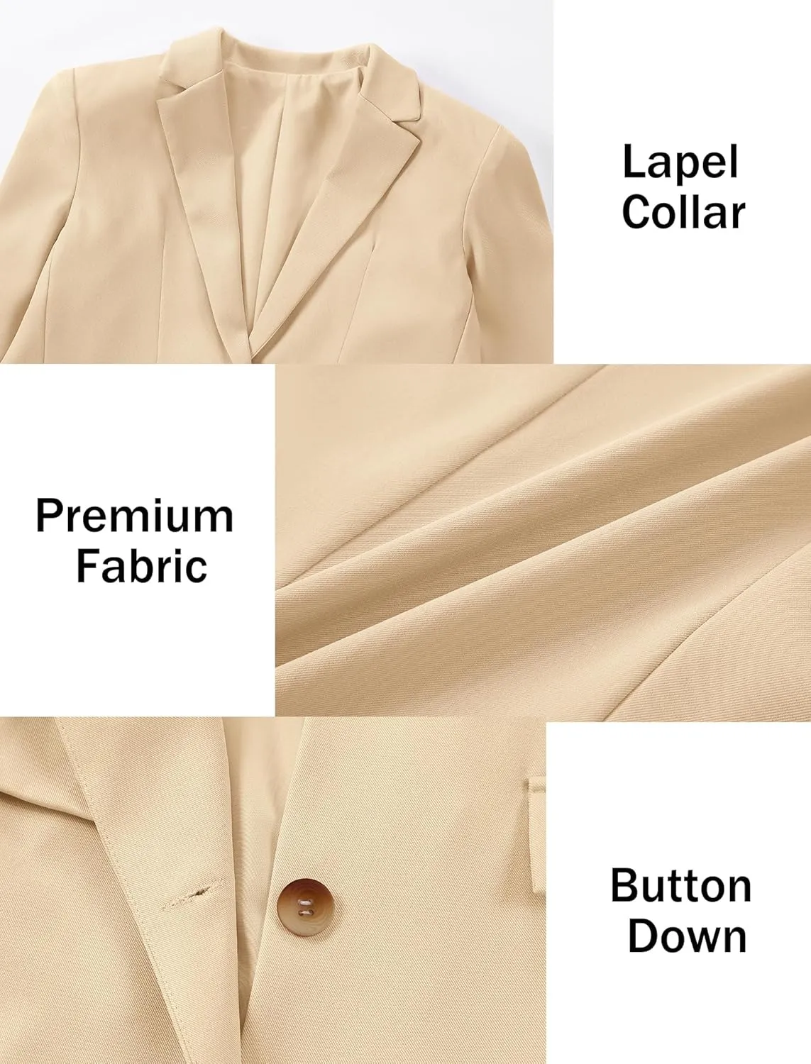 EXARUS Girls Blazer Jacket Long Sleeve Notched Collar/Lapel Collar with Inner Pocket Open Front Casual Kids Blazers Suit