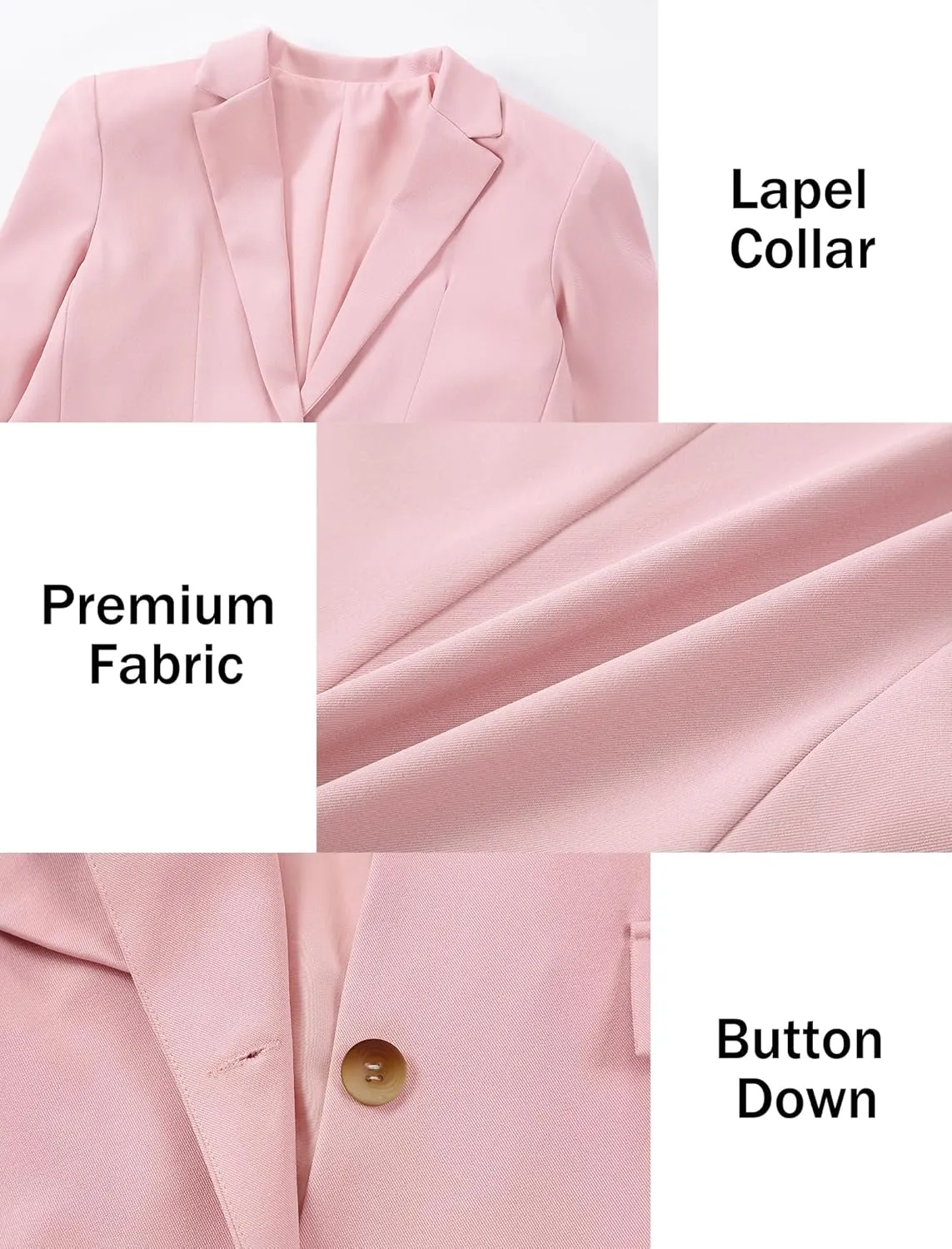 EXARUS Girls Blazer Jacket Long Sleeve Notched Collar/Lapel Collar with Inner Pocket Open Front Casual Kids Blazers Suit