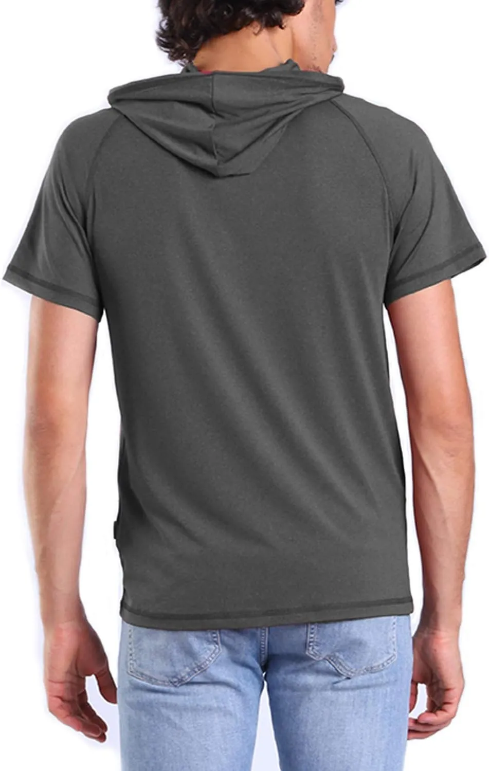Facitisu Mens Casual Athletic Hoodies Sport Workout Lightweight Quick Dry Mositure Wicking Performance T-Shirt