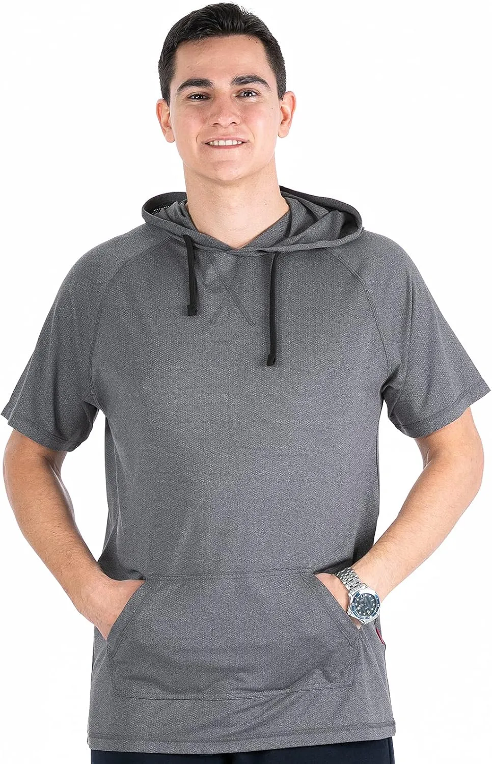 Facitisu Mens Casual Athletic Hoodies Sport Workout Lightweight Quick Dry Mositure Wicking Performance T-Shirt