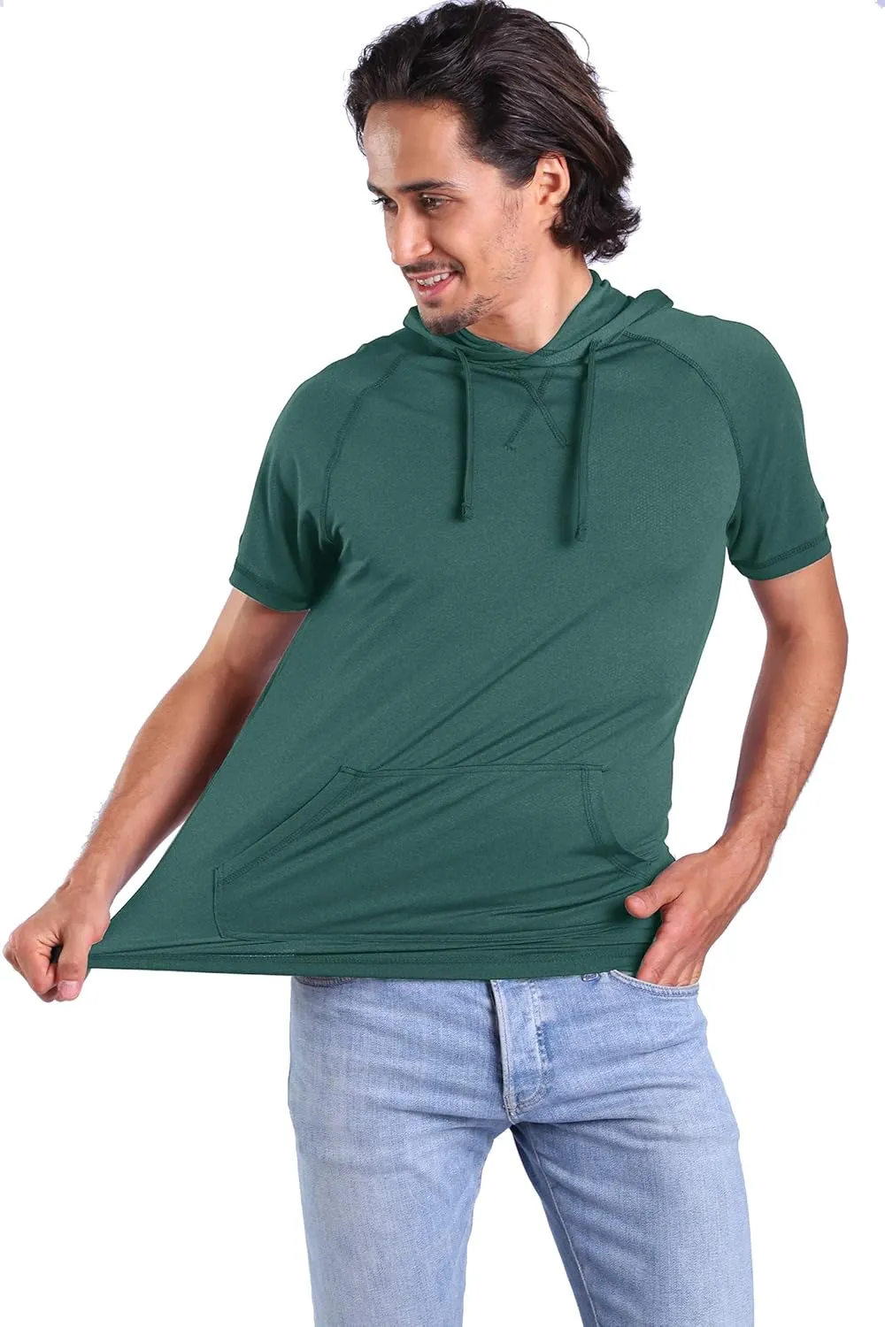 Facitisu Mens Casual Athletic Hoodies Sport Workout Lightweight Quick Dry Mositure Wicking Performance T-Shirt
