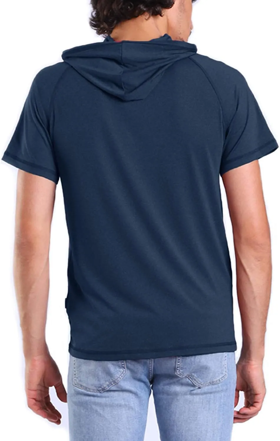 Facitisu Mens Casual Athletic Hoodies Sport Workout Lightweight Quick Dry Mositure Wicking Performance T-Shirt