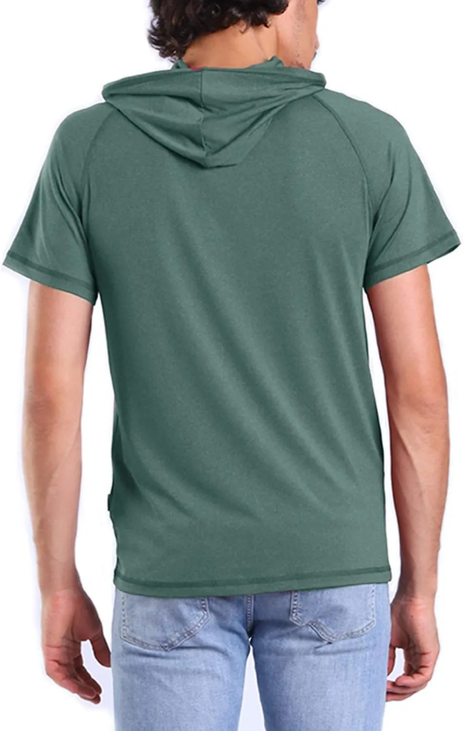 Facitisu Mens Casual Athletic Hoodies Sport Workout Lightweight Quick Dry Mositure Wicking Performance T-Shirt
