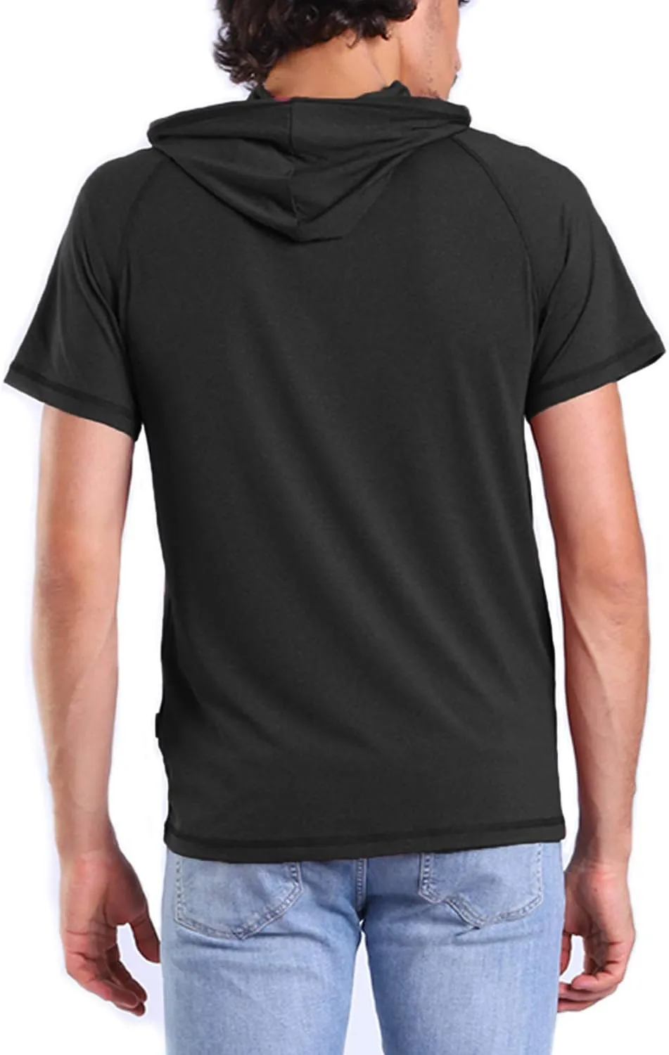 Facitisu Mens Casual Athletic Hoodies Sport Workout Lightweight Quick Dry Mositure Wicking Performance T-Shirt