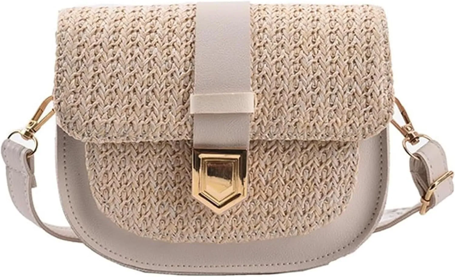 Fashionable Woven Straw Bag for Women | Simple & Fresh Crossbody Shoulder Saddle Bag