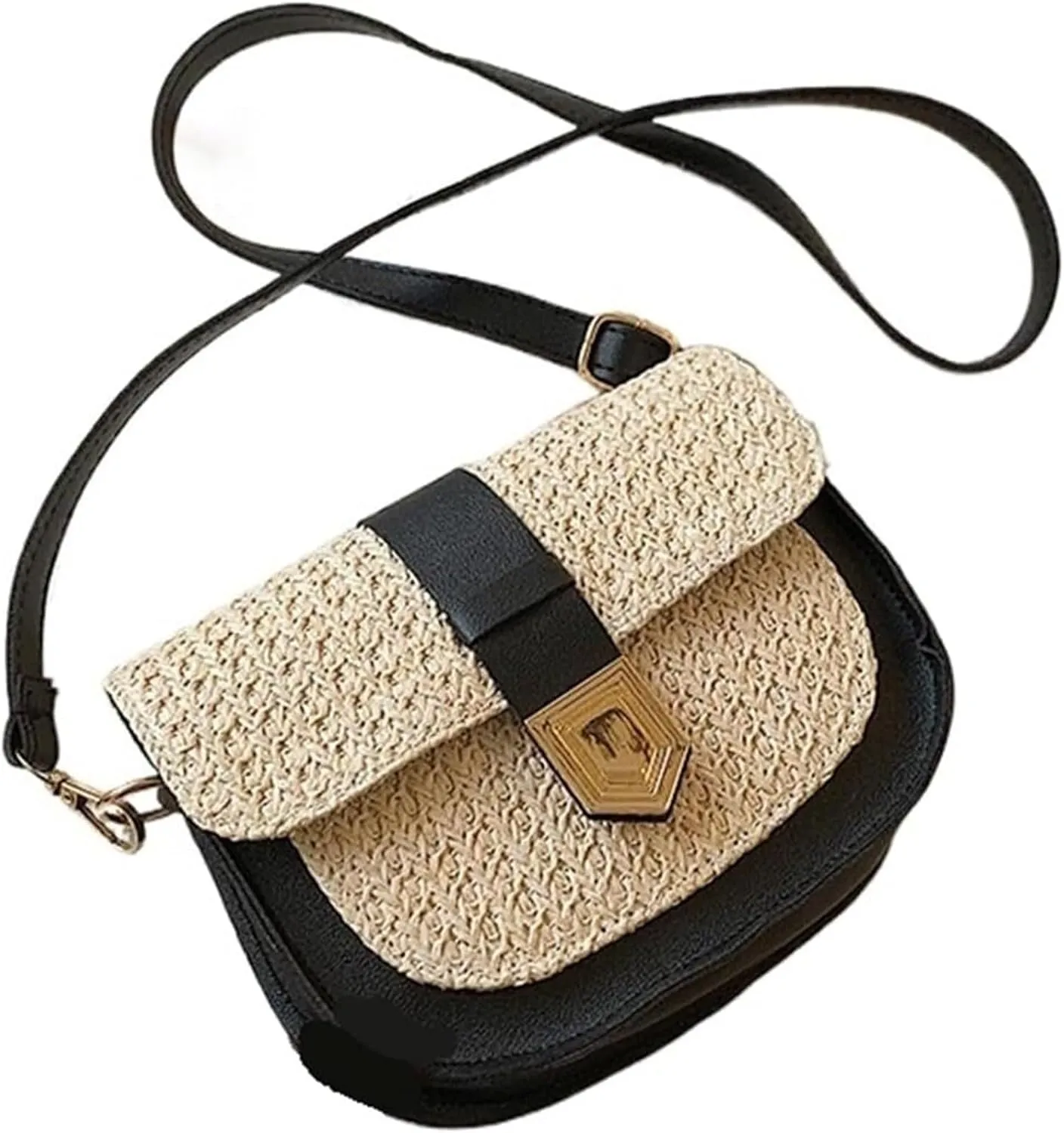 Fashionable Woven Straw Bag for Women | Simple & Fresh Crossbody Shoulder Saddle Bag