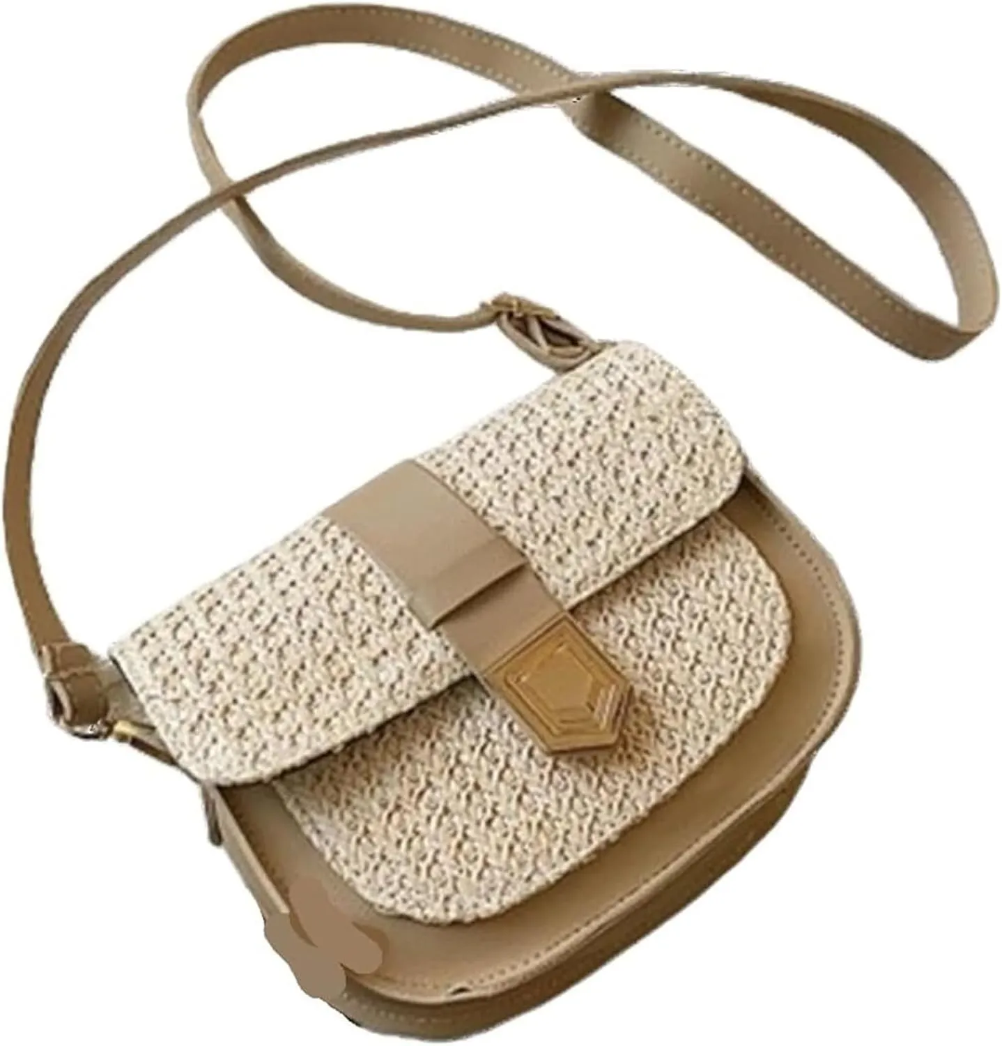 Fashionable Woven Straw Bag for Women | Simple & Fresh Crossbody Shoulder Saddle Bag