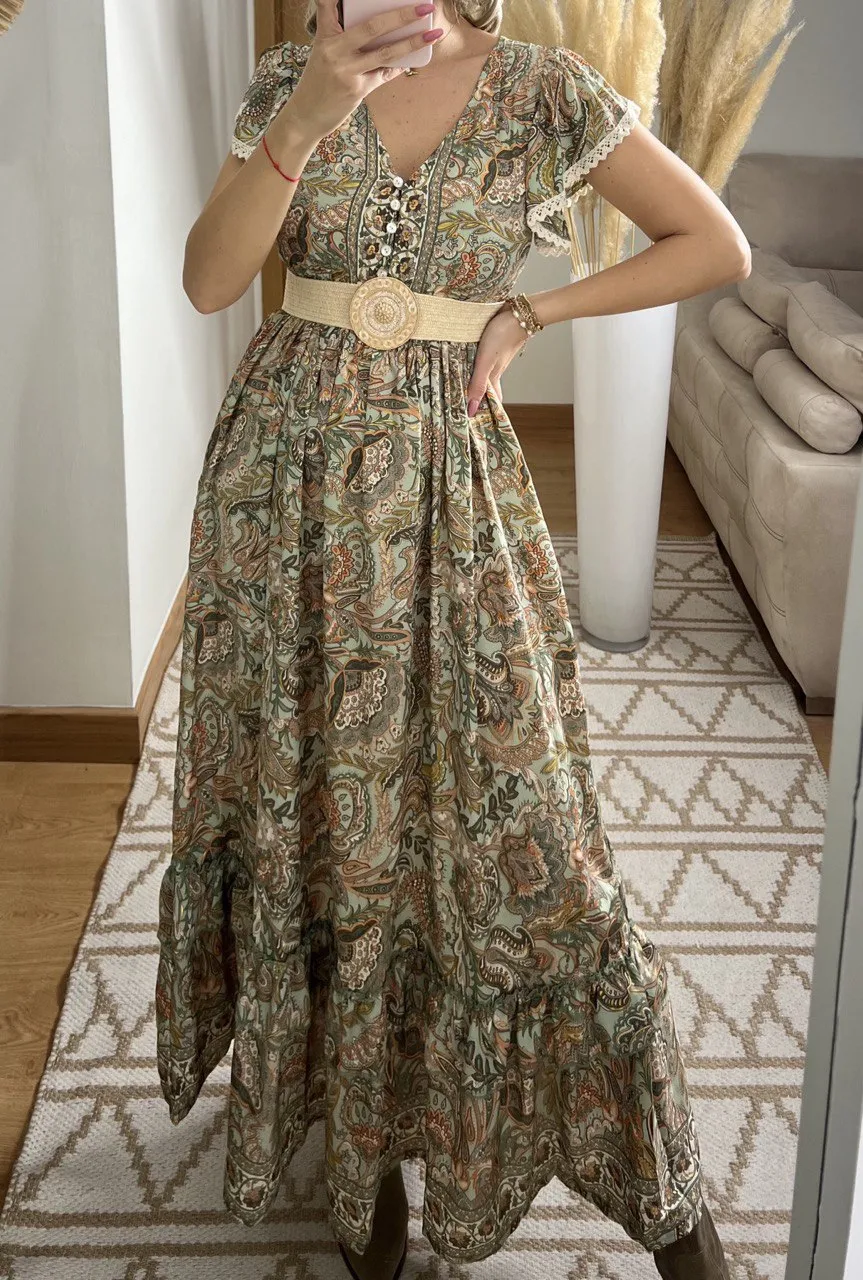 Flower Silk Dress