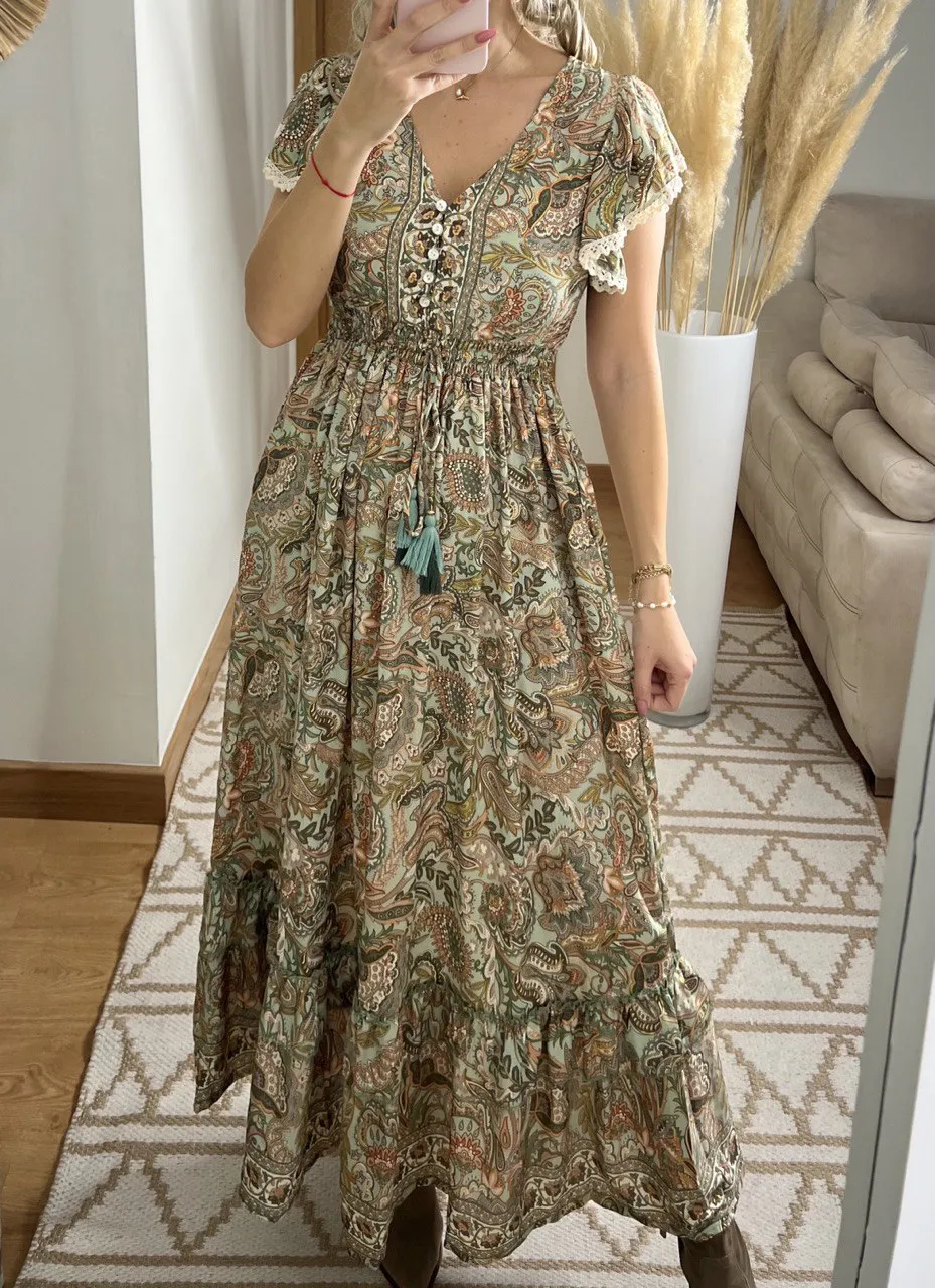 Flower Silk Dress