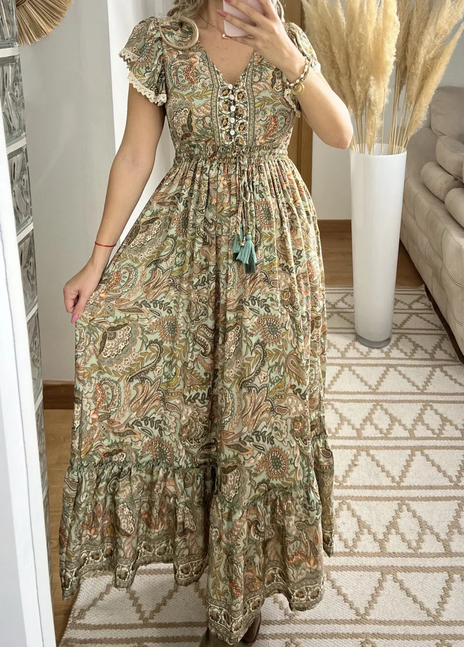 Flower Silk Dress