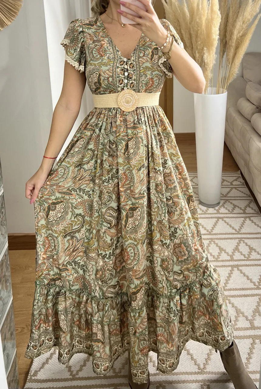Flower Silk Dress