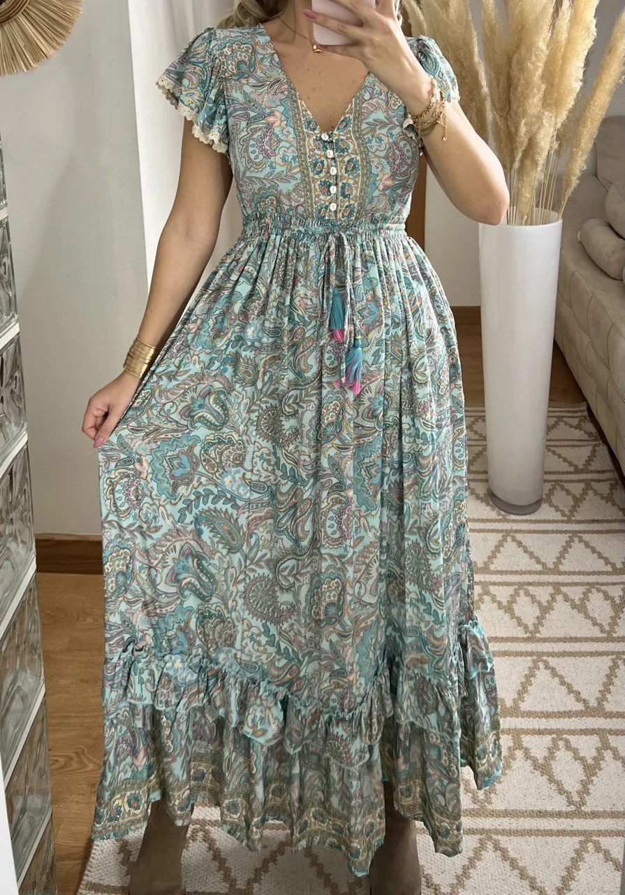 Flower Silk Dress