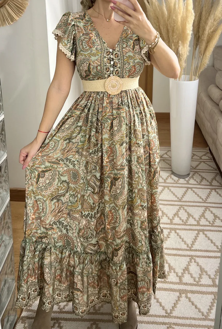 Flower Silk Dress