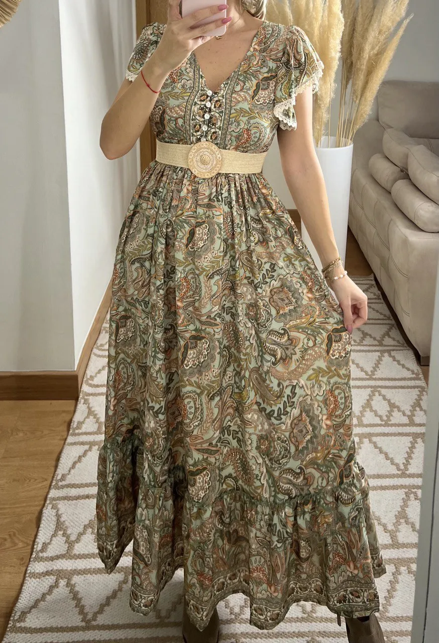 Flower Silk Dress
