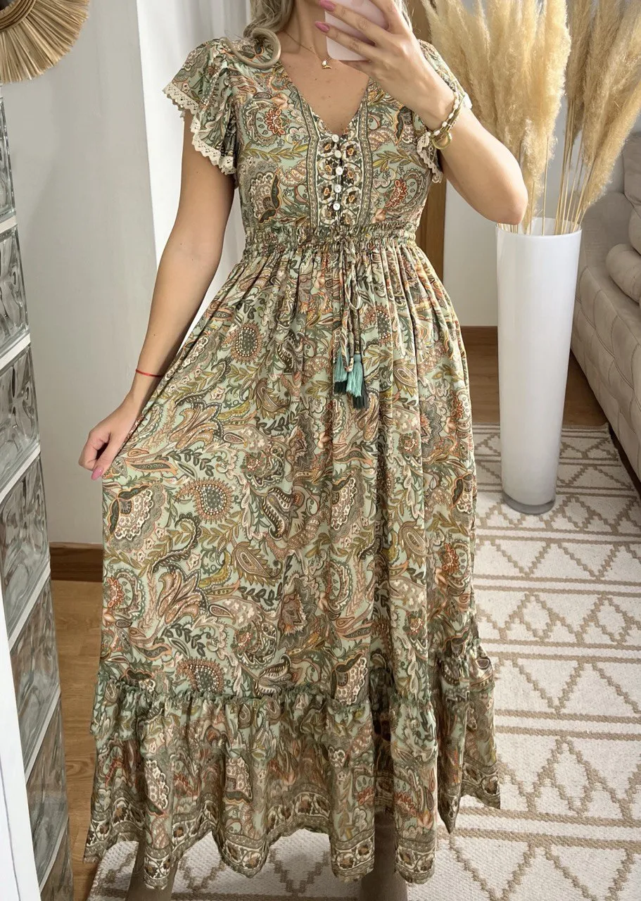 Flower Silk Dress