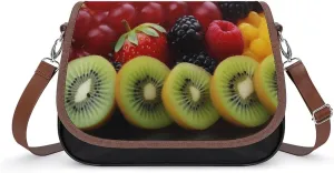 Fresh Fruit Shoulder Bags PU Leather Shoulder Handbag Large Capacity Crossbody Bag for Women