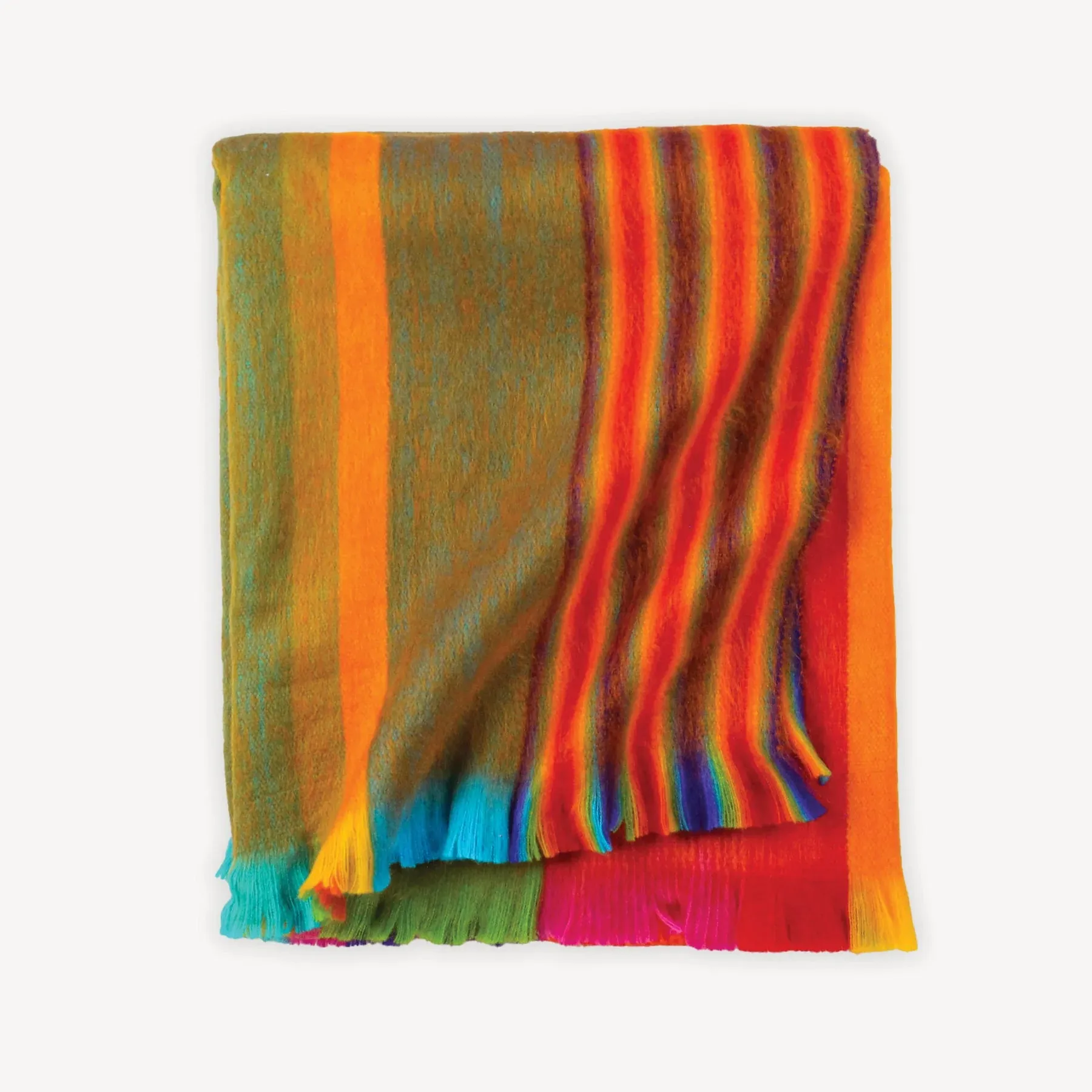 Fringed Sunrise Multi Stripe - Throw