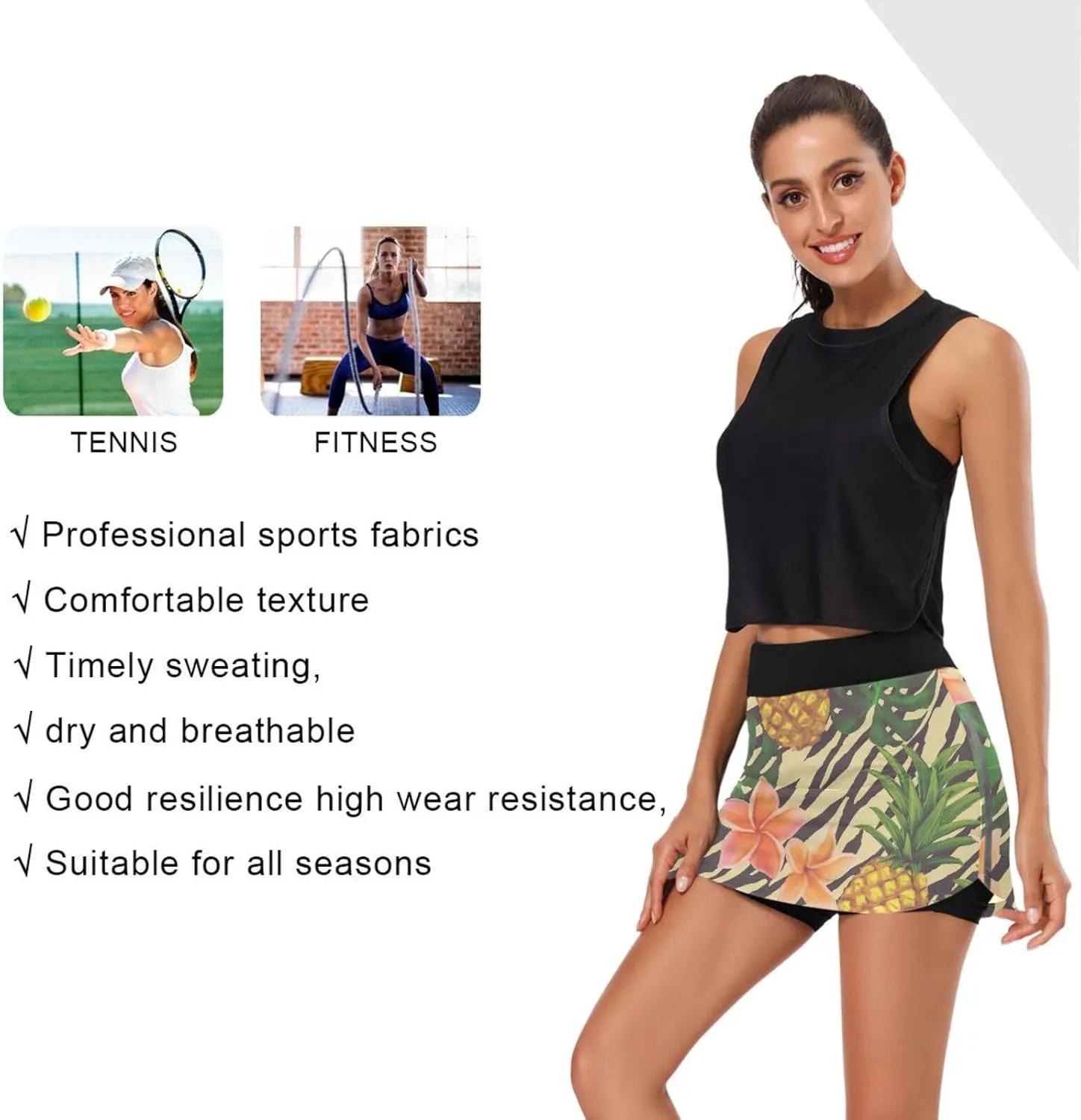GAIGEO Colorful Retro Psychedelic Tie Dye Swirl Athletic Skorts Skirts for Women with Pockets, Casual Golf Activewear, S-XXL
