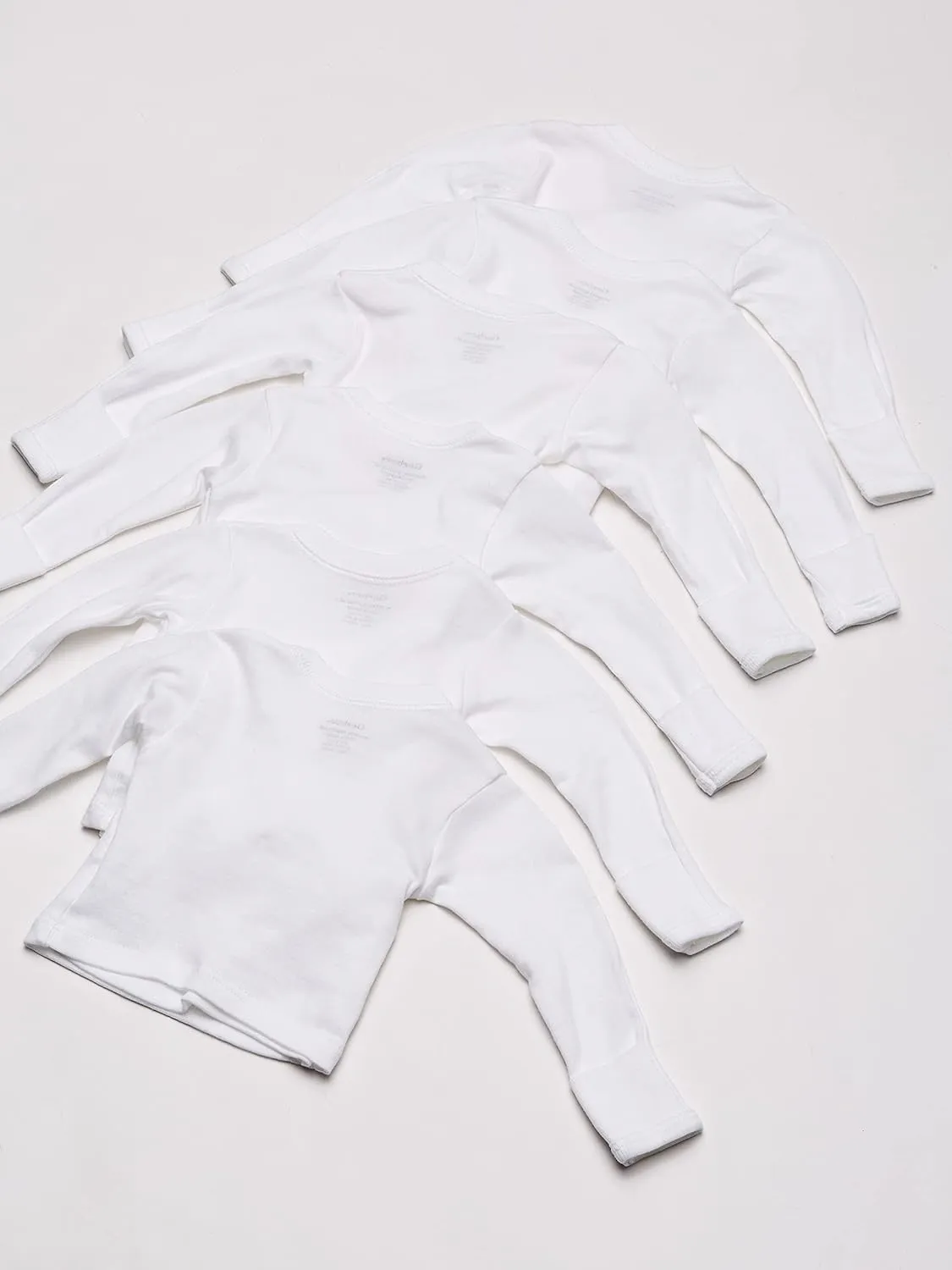 Gerber Baby 6-Pack Long-Sleeve Side-Snap Mitten-Cuff Shirt