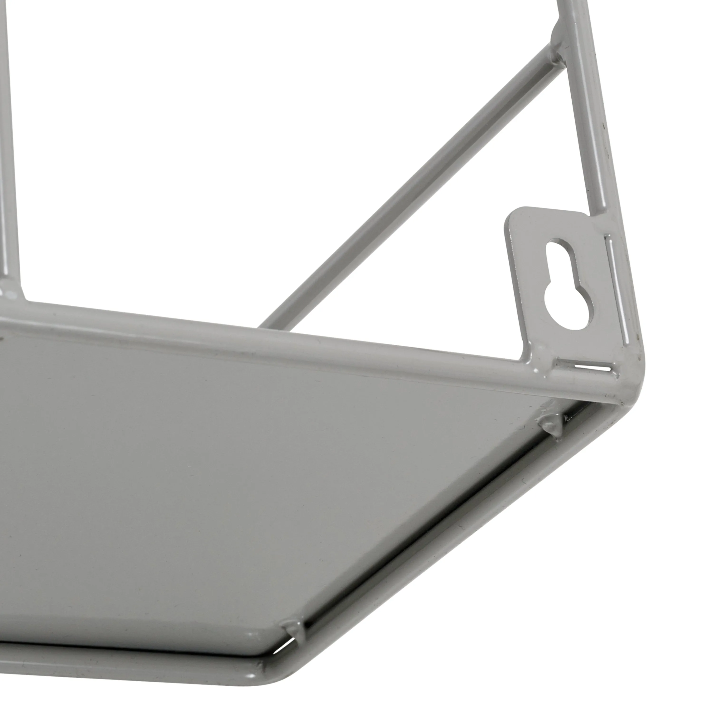 Gray 2-Tier Metal Accent Shelf