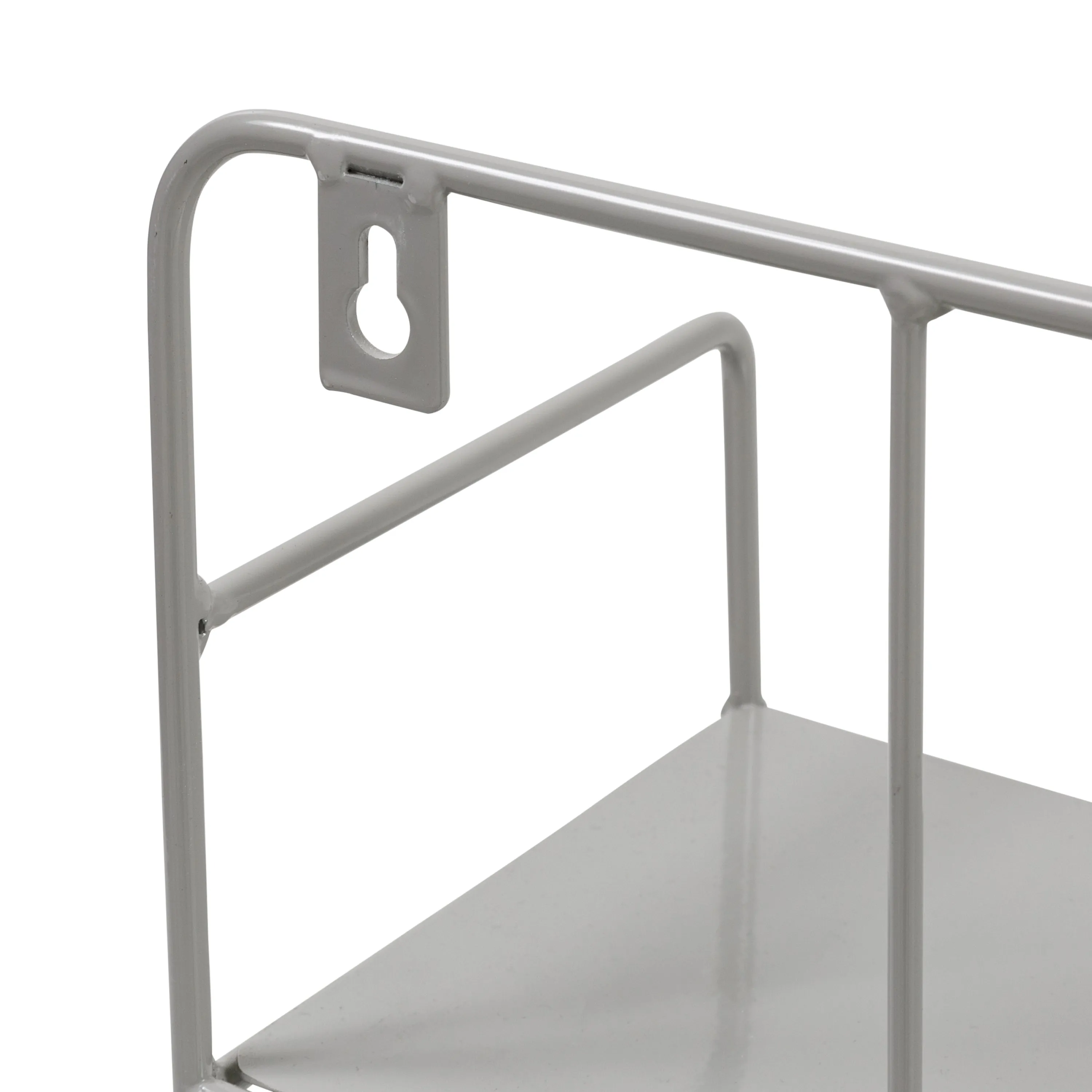 Gray 2-Tier Metal Accent Shelf