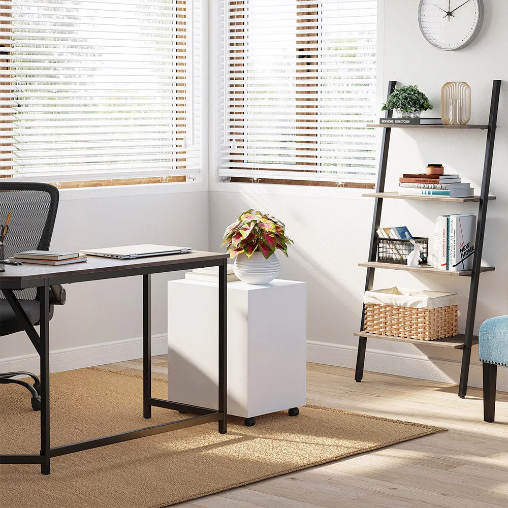 Gray 4-tier Ladder Leaning Shelf