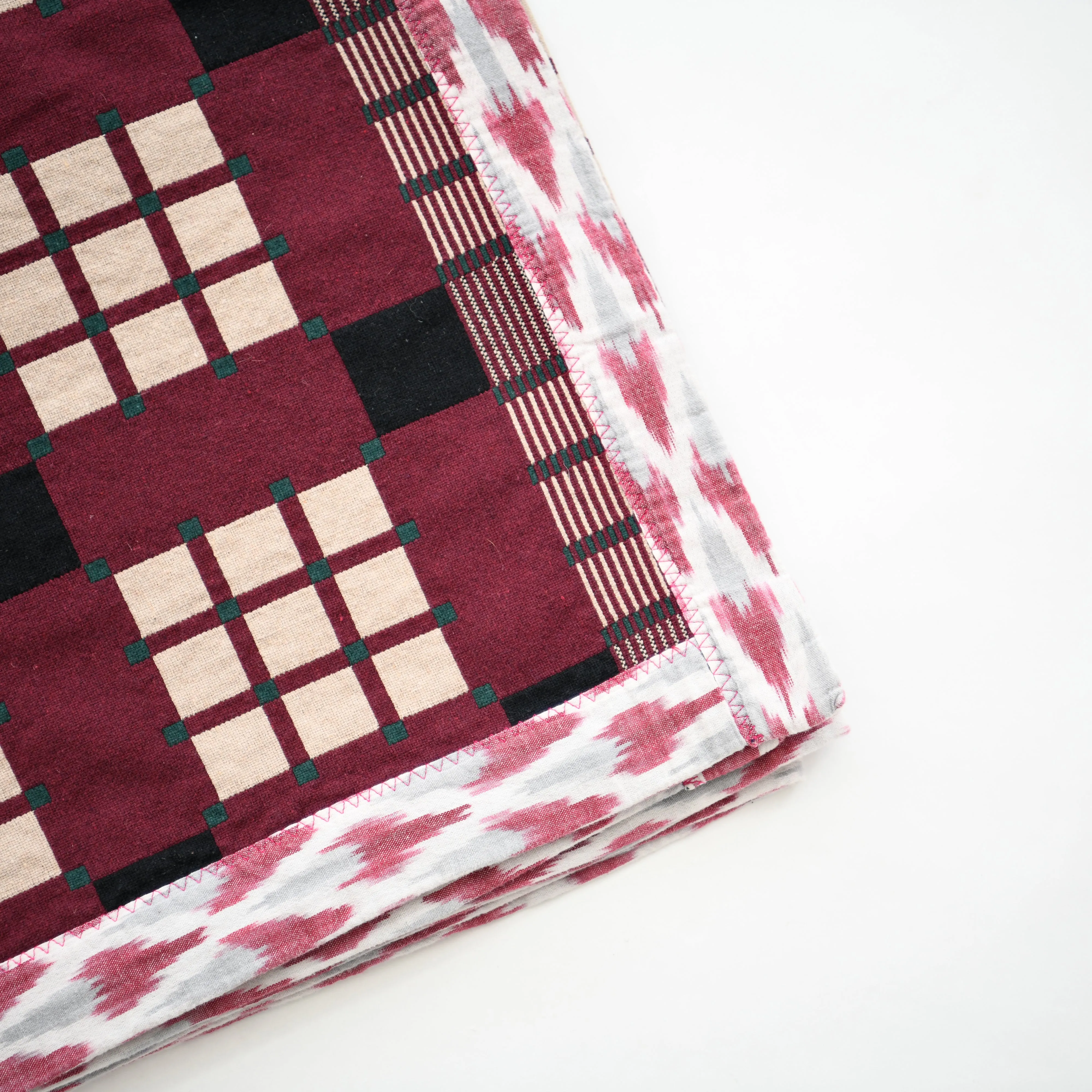 Gregory Parkinson Assamese Blanket : Burgundy Berry