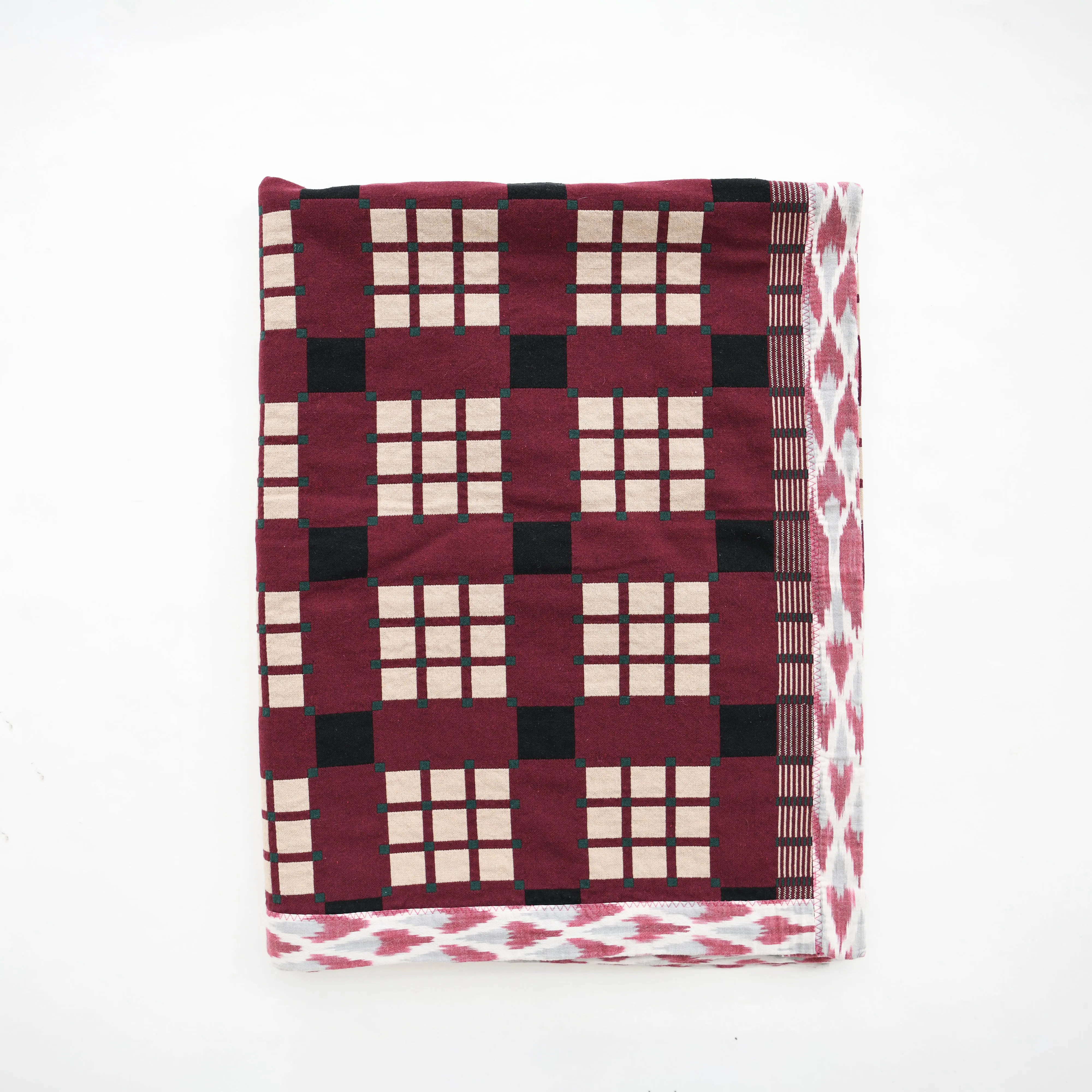 Gregory Parkinson Assamese Blanket : Burgundy Berry