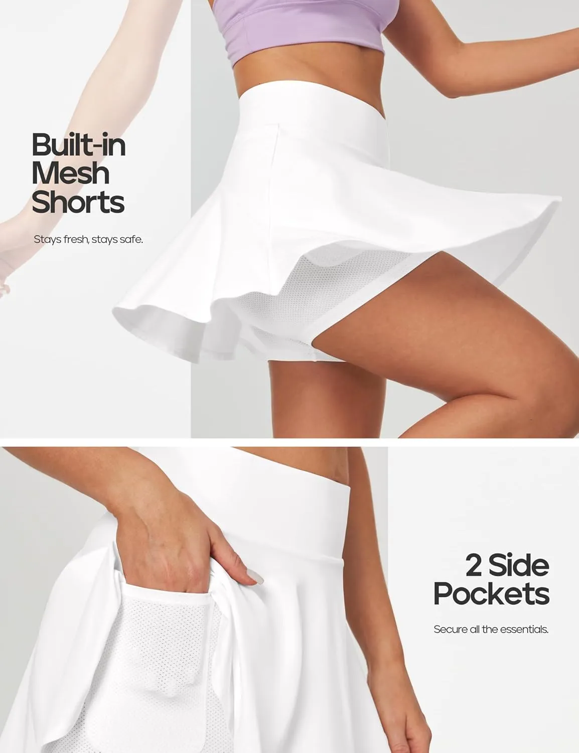 Heathyoga Pleated Tennis Skirt for Women with Pockets Shorts High Waist Athletic Golf Skirts Skorts for Woman Skater