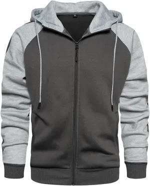 Hoodies for Men Zip Up Hoodie Drawstring Casual Long Sleeve Pocket Hooded Sweatshirts