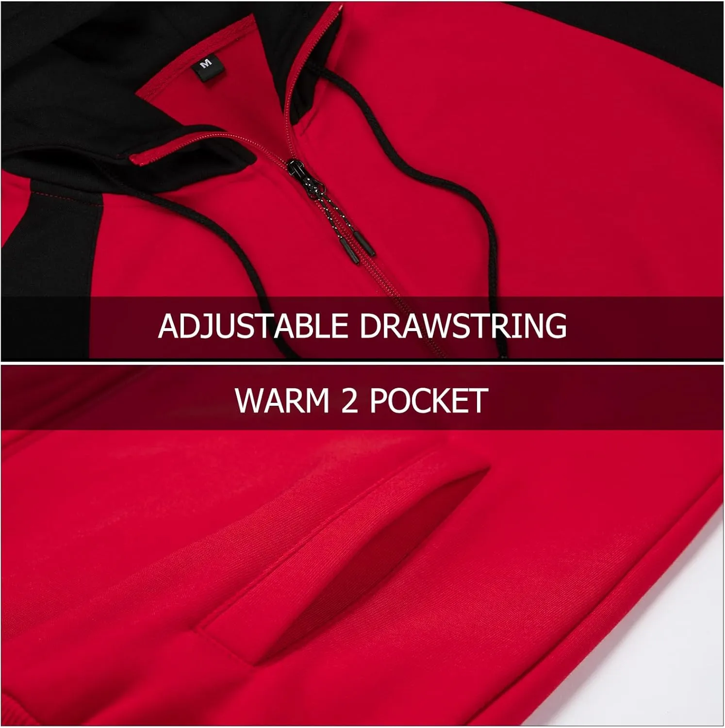 Hoodies for Men Zip Up Hoodie Drawstring Casual Long Sleeve Pocket Hooded Sweatshirts