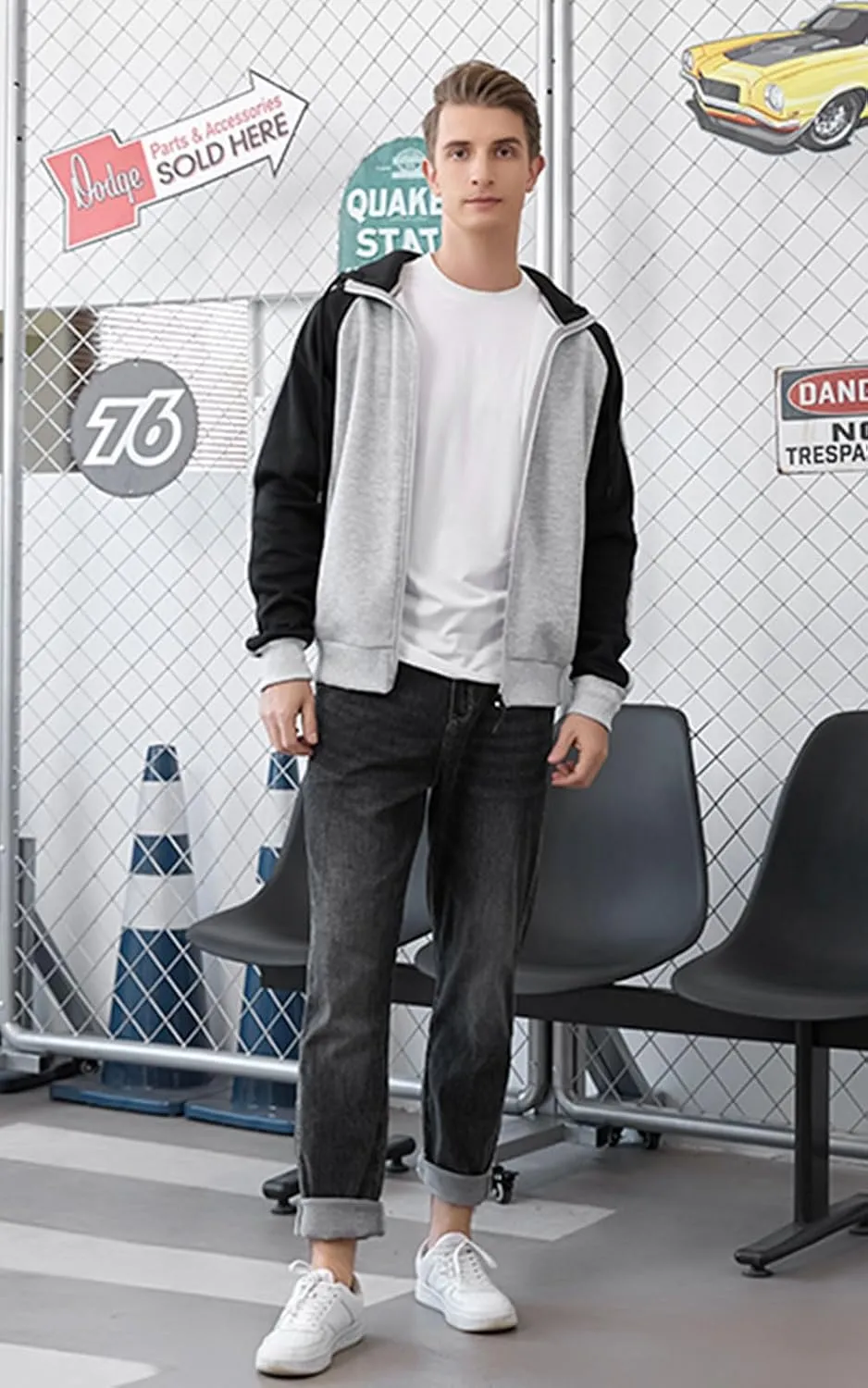 Hoodies for Men Zip Up Hoodie Drawstring Casual Long Sleeve Pocket Hooded Sweatshirts