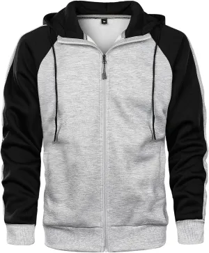 Hoodies for Men Zip Up Hoodie Drawstring Casual Long Sleeve Pocket Hooded Sweatshirts